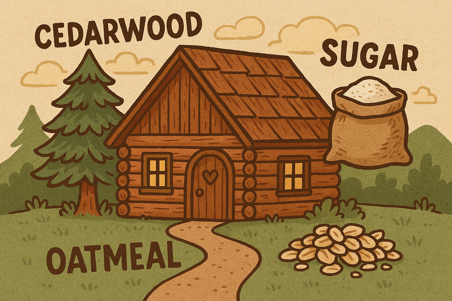 Cedarwood Scented Soap with Oatmeal Scrub